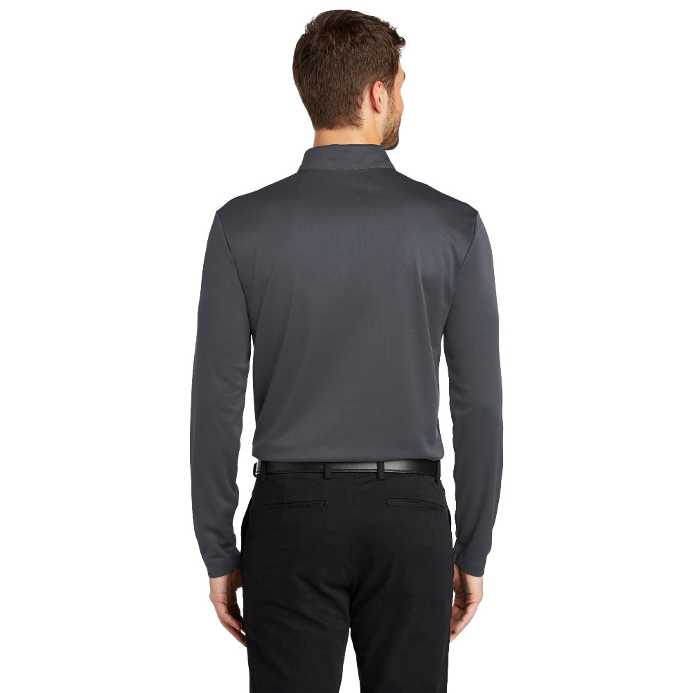 Port Authority® Silk Touch™ Performance Long Sleeve Polo - Steel Grey