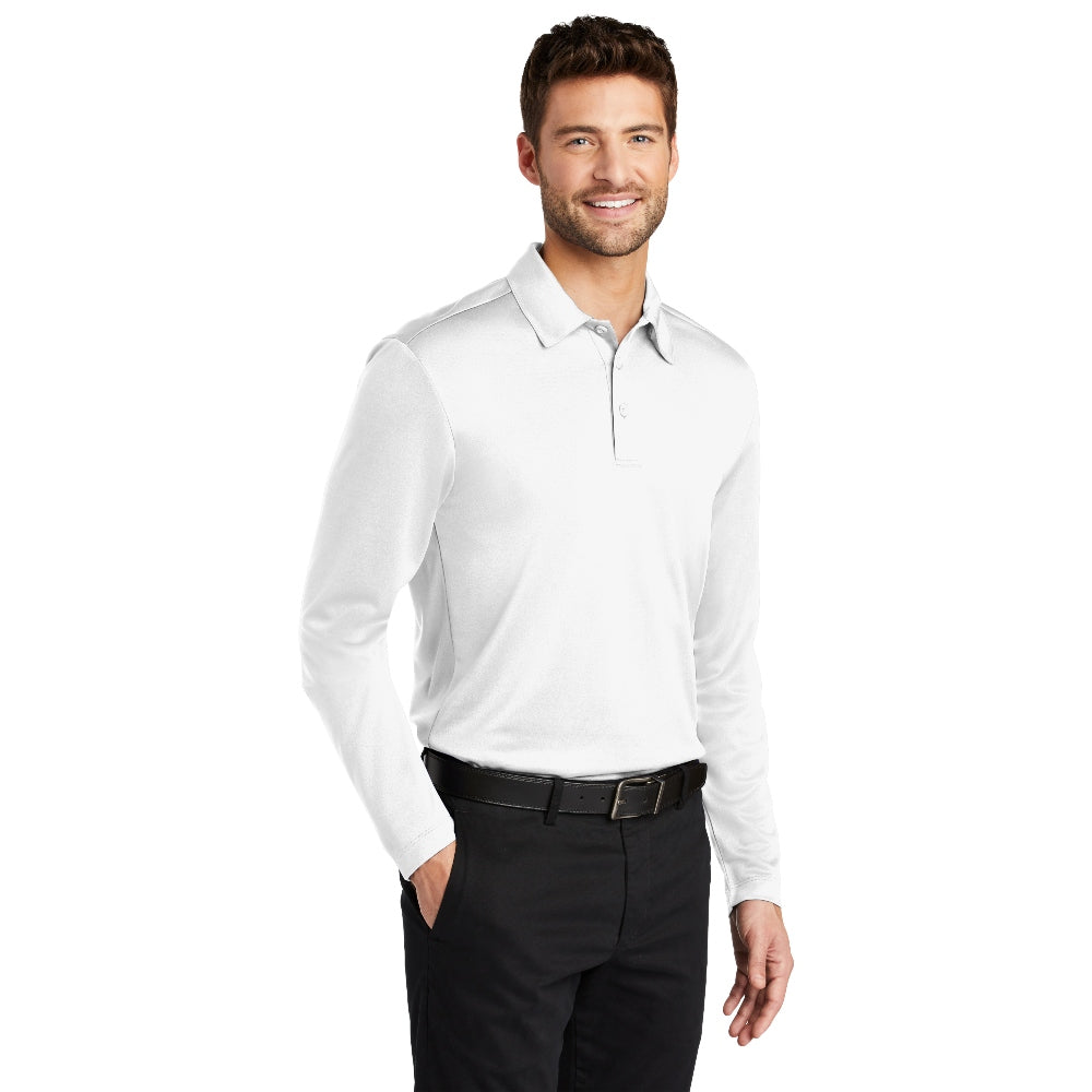 Port Authority® Silk Touch™ Performance Long Sleeve Polo - White