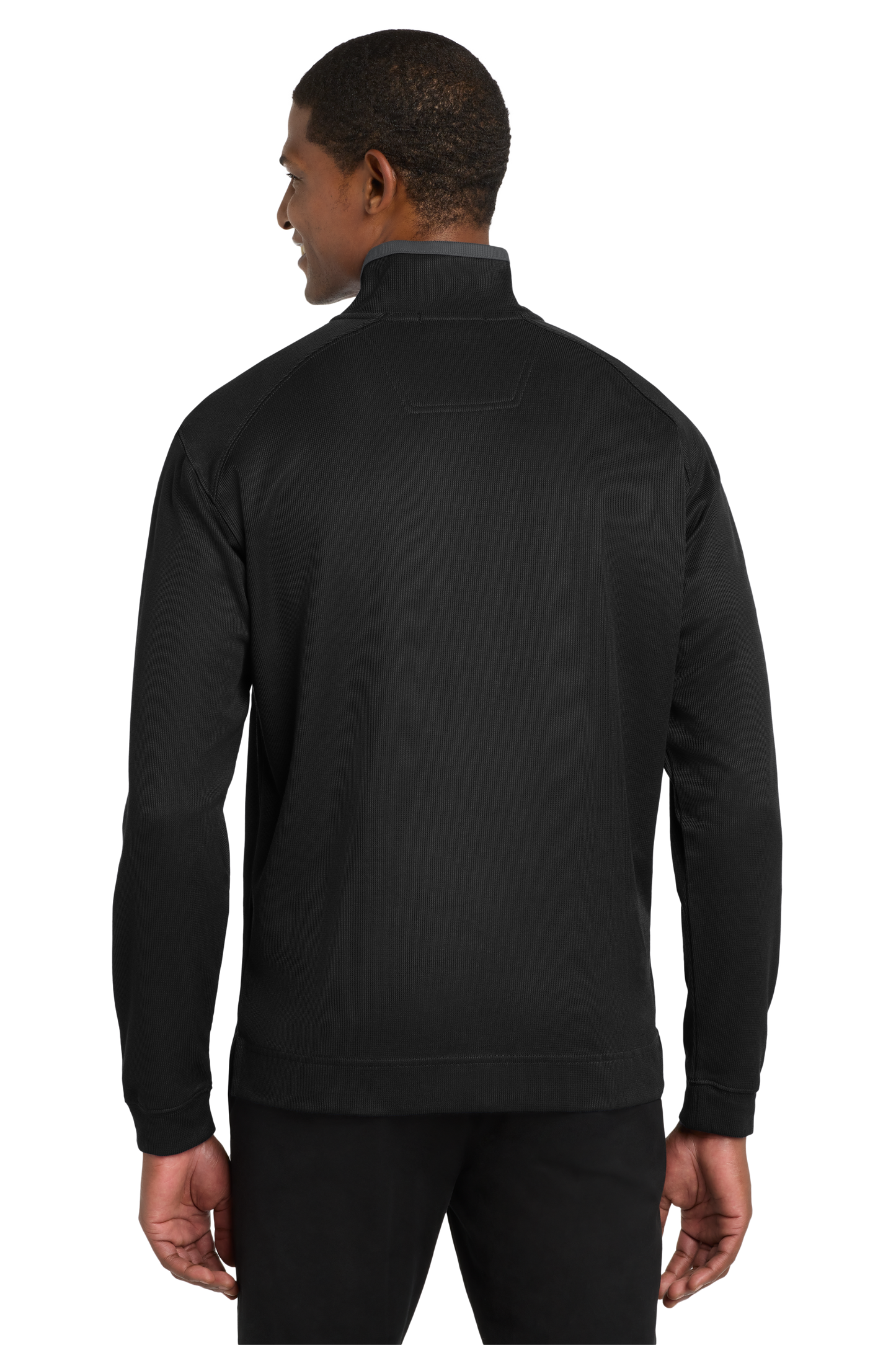 Port Authority® Vertical Texture 1/4-Zip Pullover - Black / Iron Grey