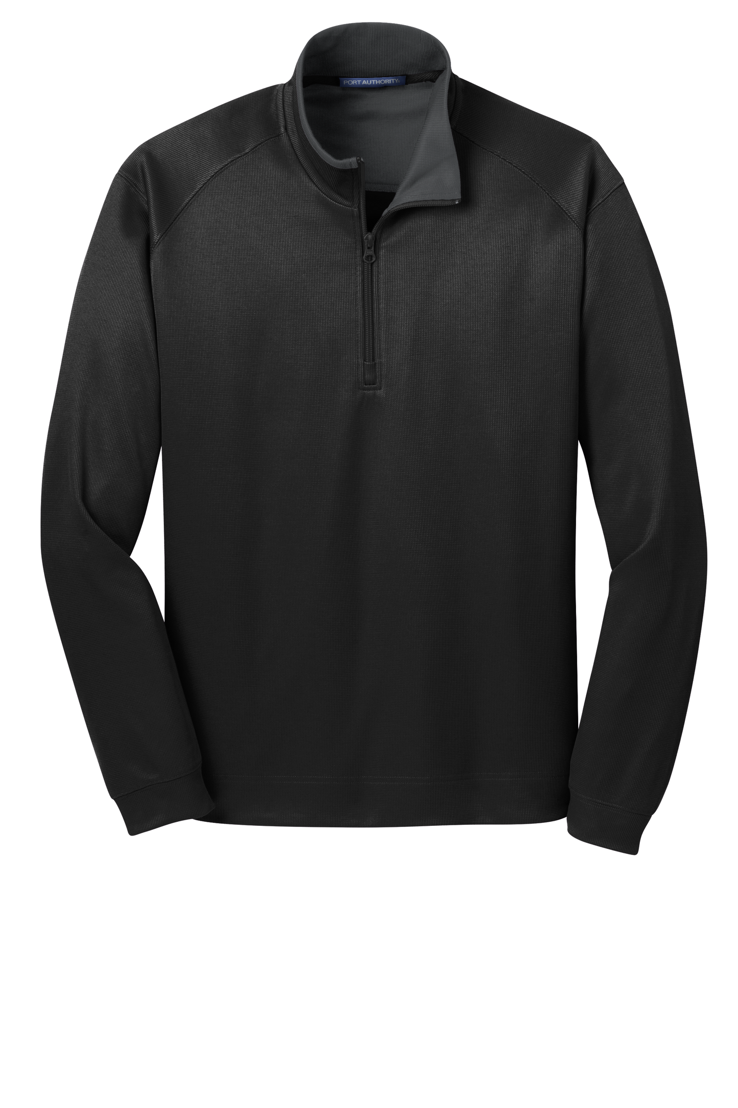 Port Authority® Vertical Texture 1/4-Zip Pullover - Black / Iron Grey