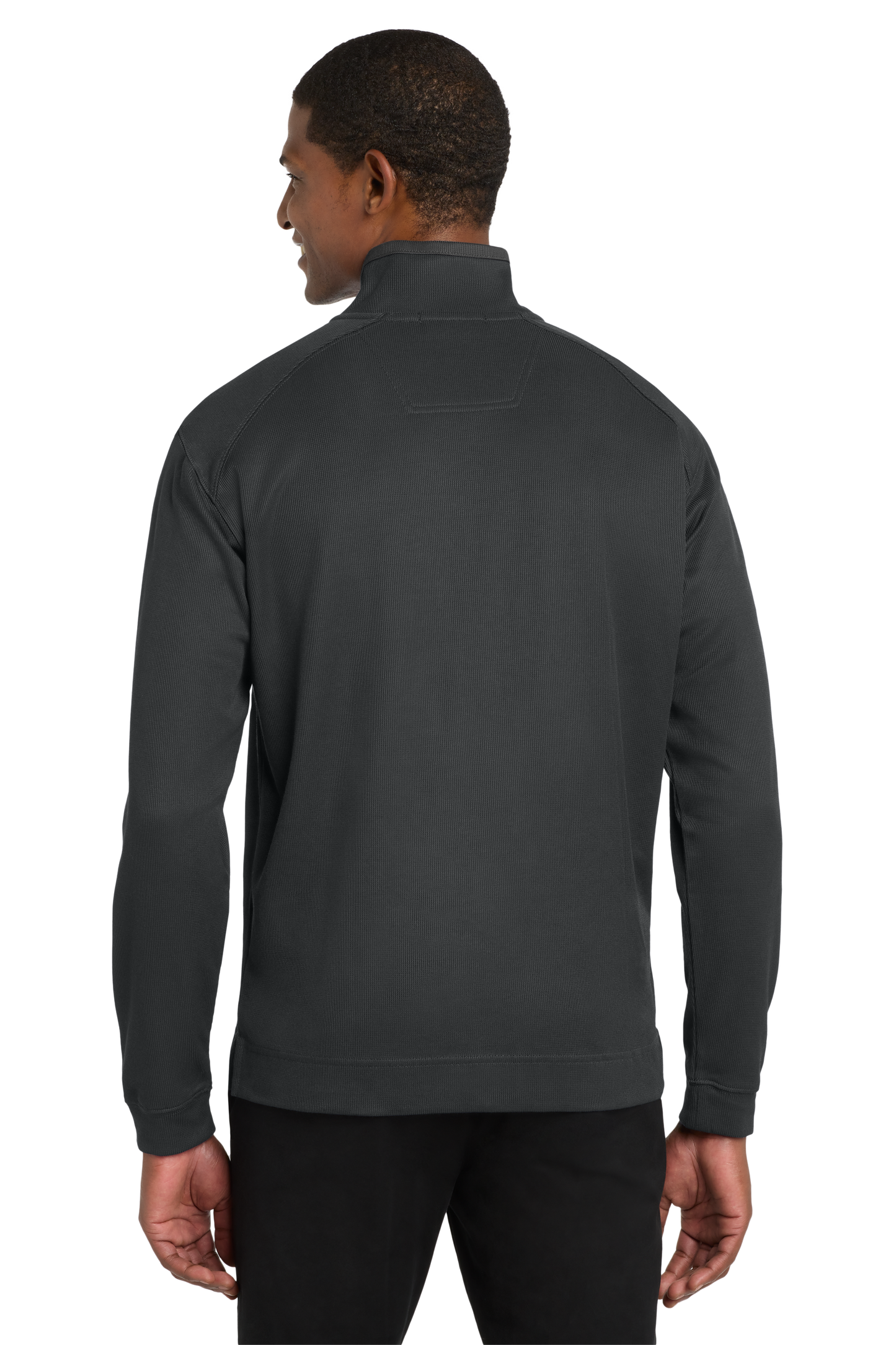 Port Authority® Vertical Texture 1/4-Zip Pullover - Iron Grey / Black