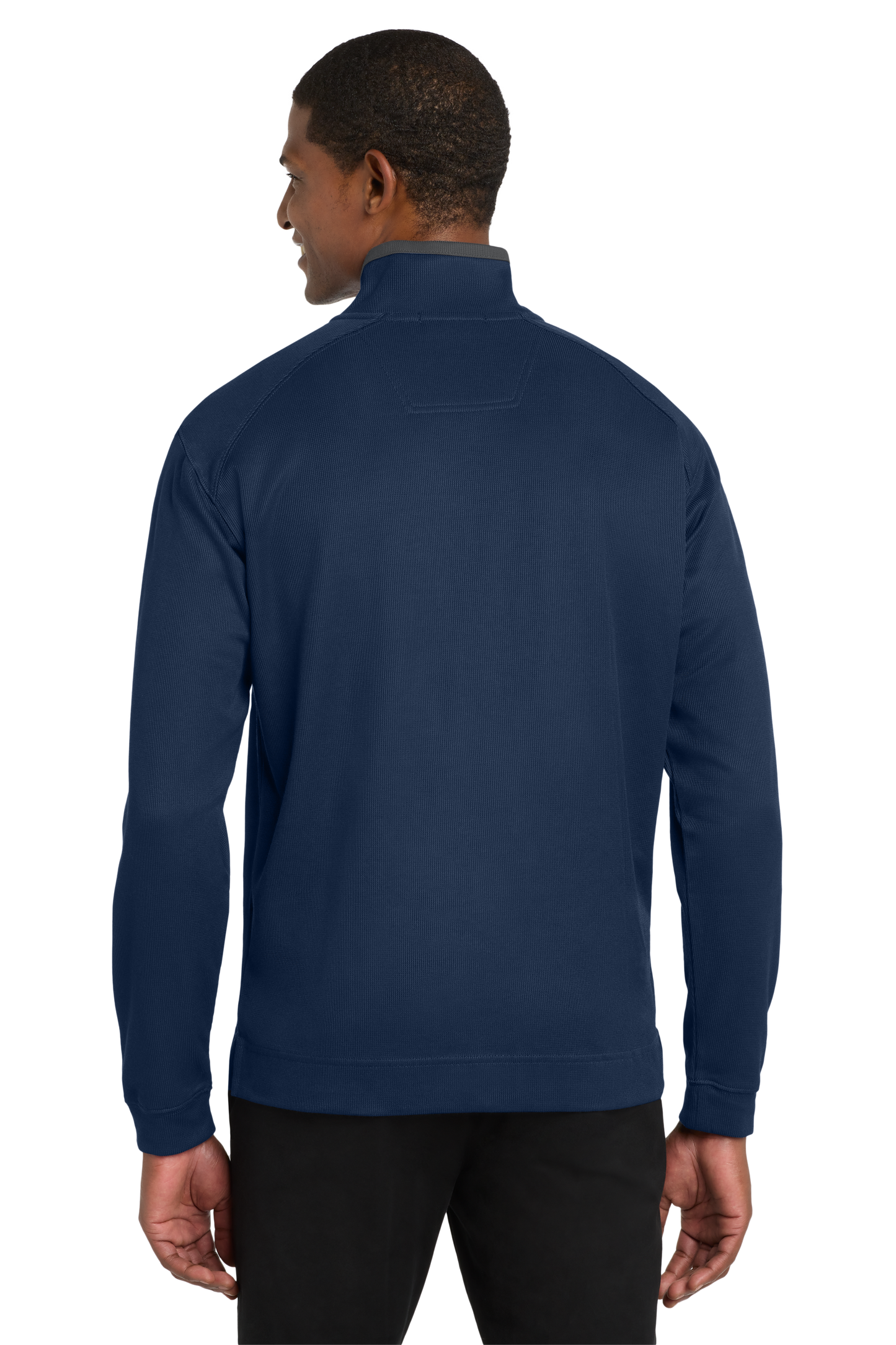 Port Authority® Vertical Texture 1/4-Zip Pullover - Regatta Blue / Iron Grey