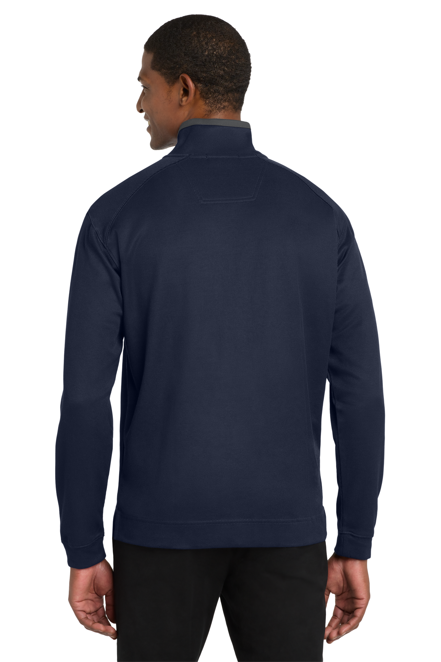 Port Authority® Vertical Texture 1/4-Zip Pullover - True Navy / Iron Grey