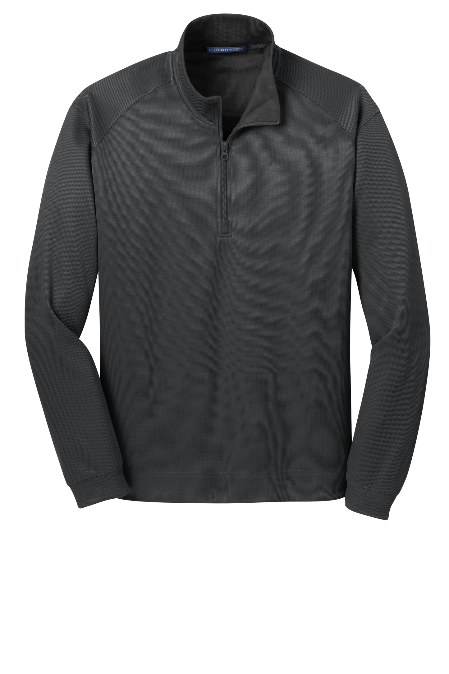 Port Authority® Vertical Texture 1/4-Zip Pullover - Iron Grey / Black