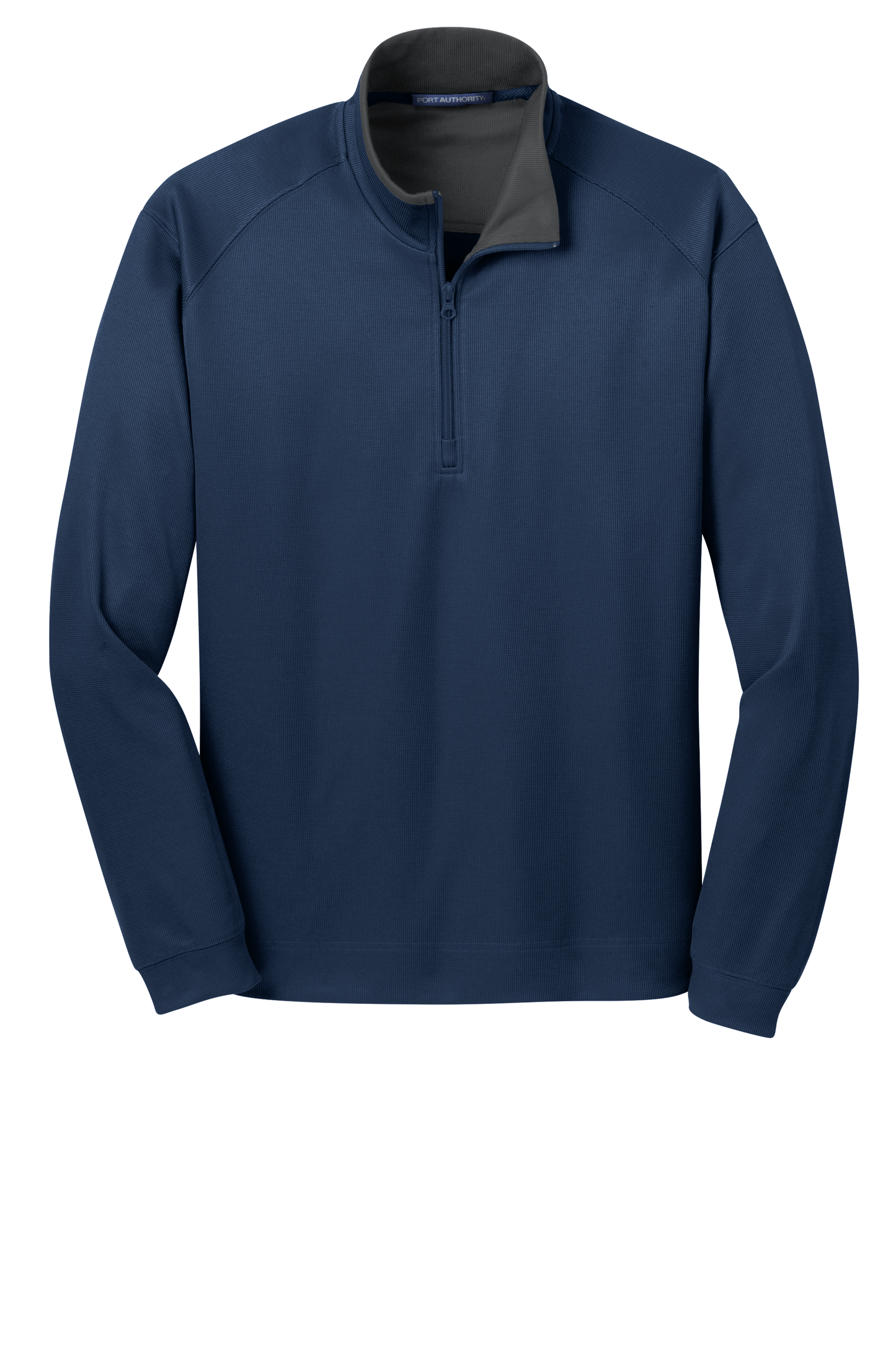 Port Authority® Vertical Texture 1/4-Zip Pullover - Regatta Blue / Iron Grey