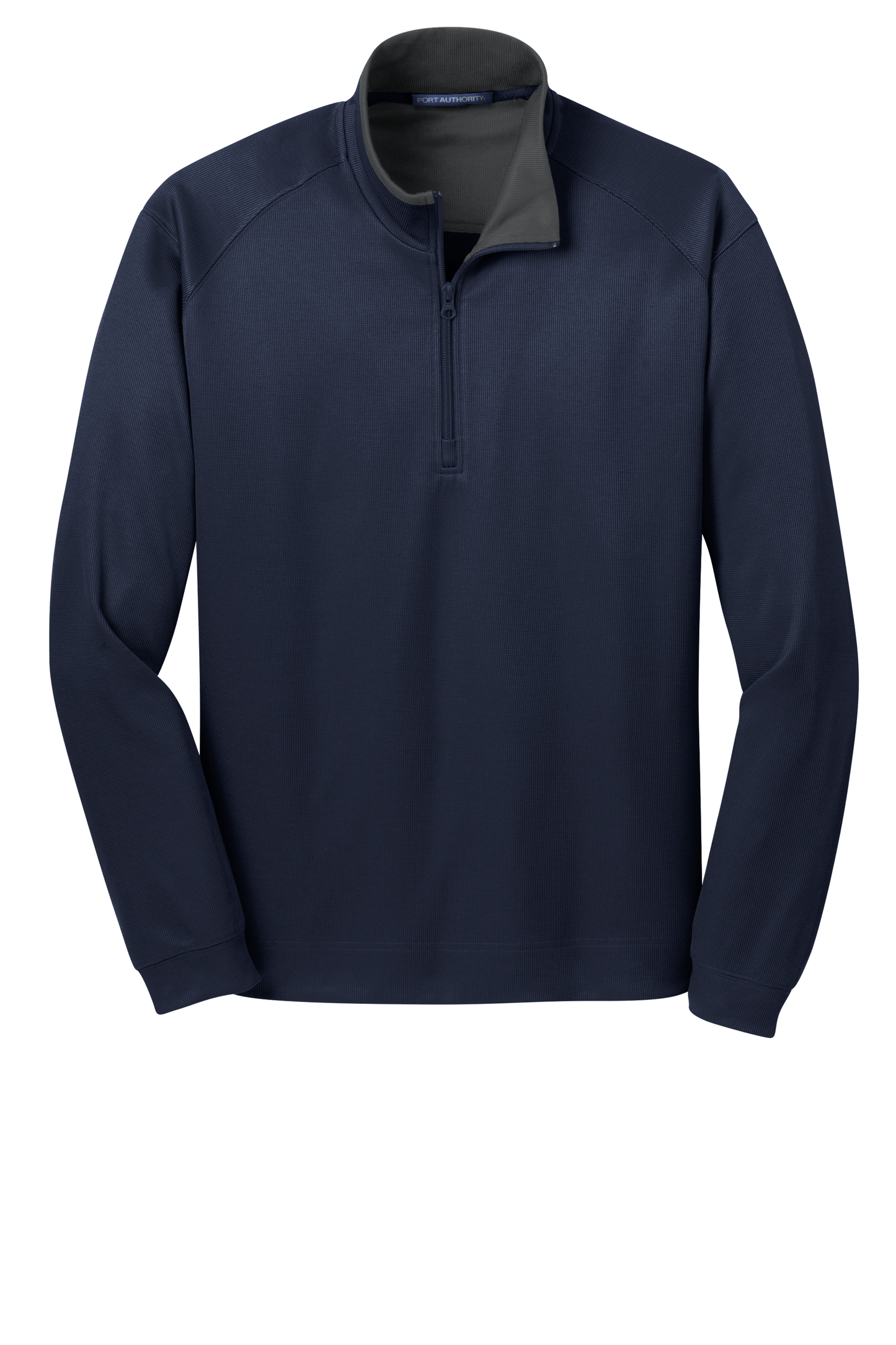 Port Authority® Vertical Texture 1/4-Zip Pullover - True Navy / Iron Grey
