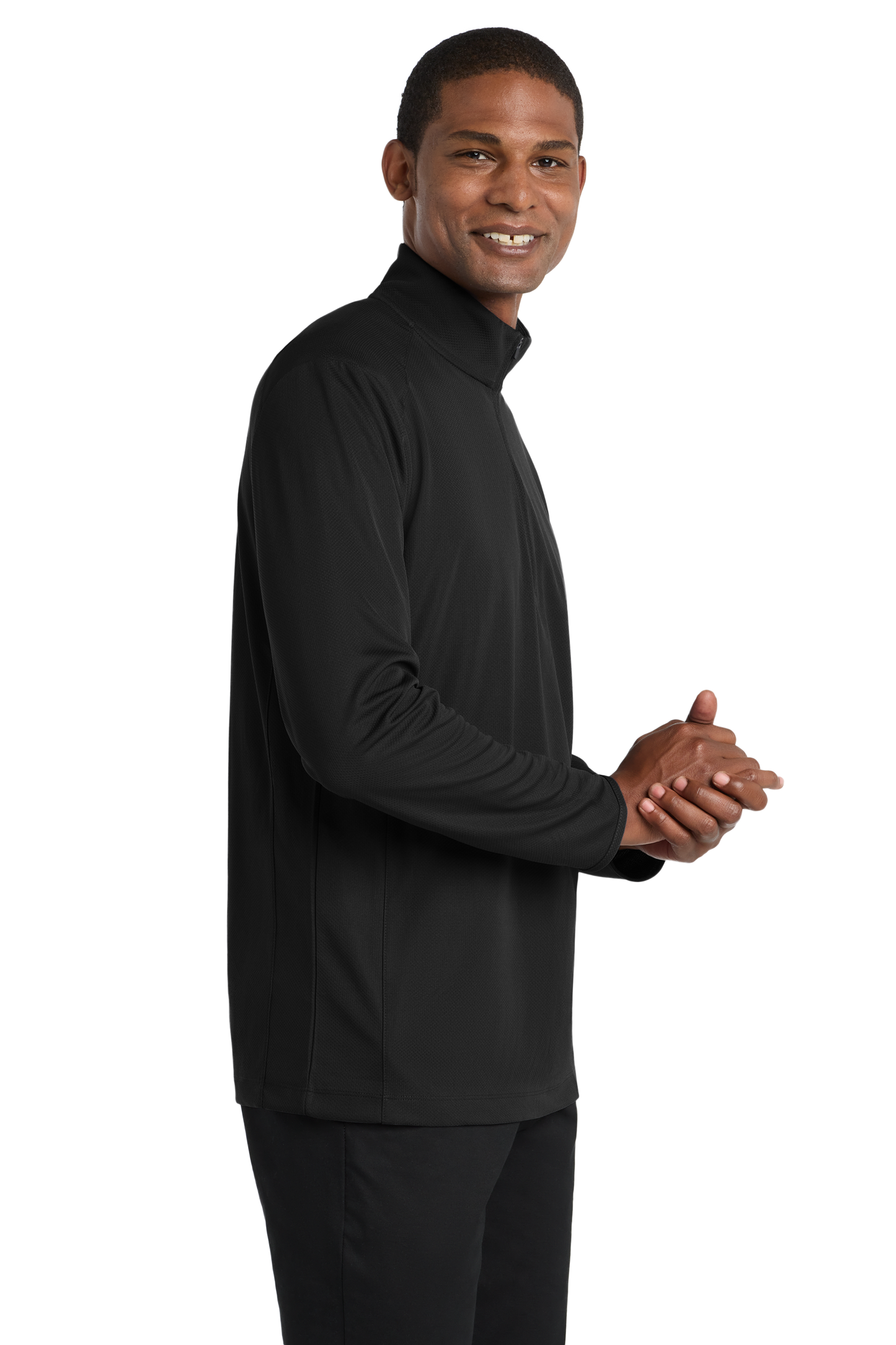 Port Authority® Pinpoint Mesh 1/2-Zip -Black
