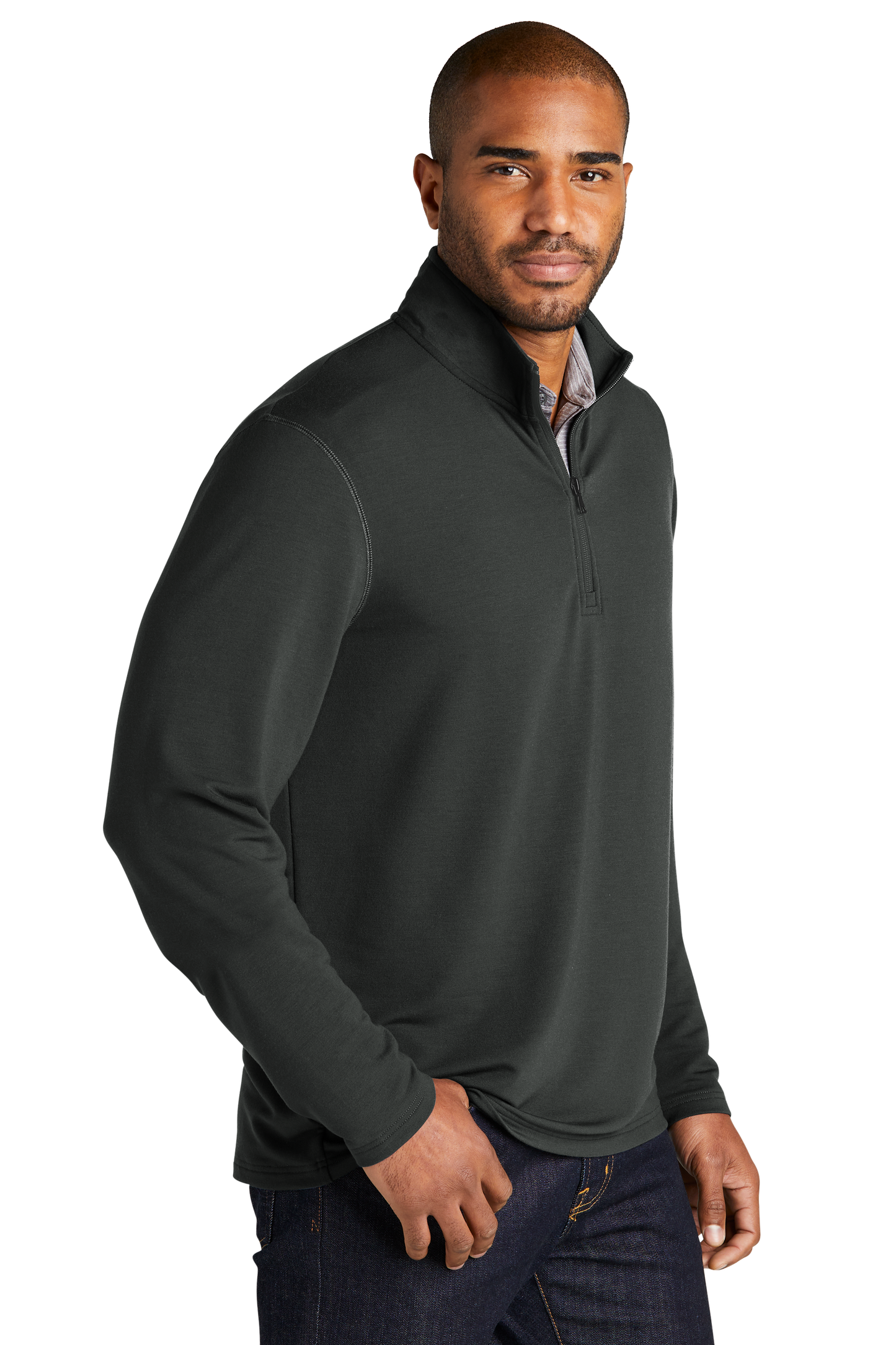 Port Authority® Microterry 1/4-Zip Pullover - Charcoal