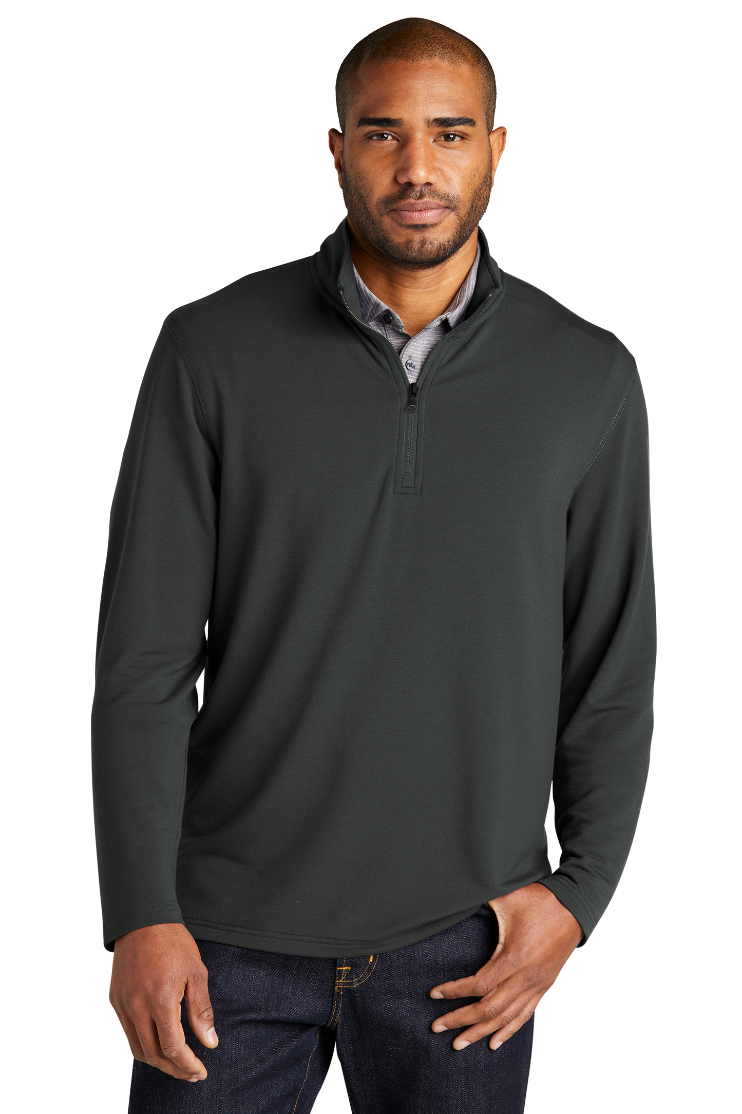 Port Authority® Microterry 1/4-Zip Pullover - Charcoal