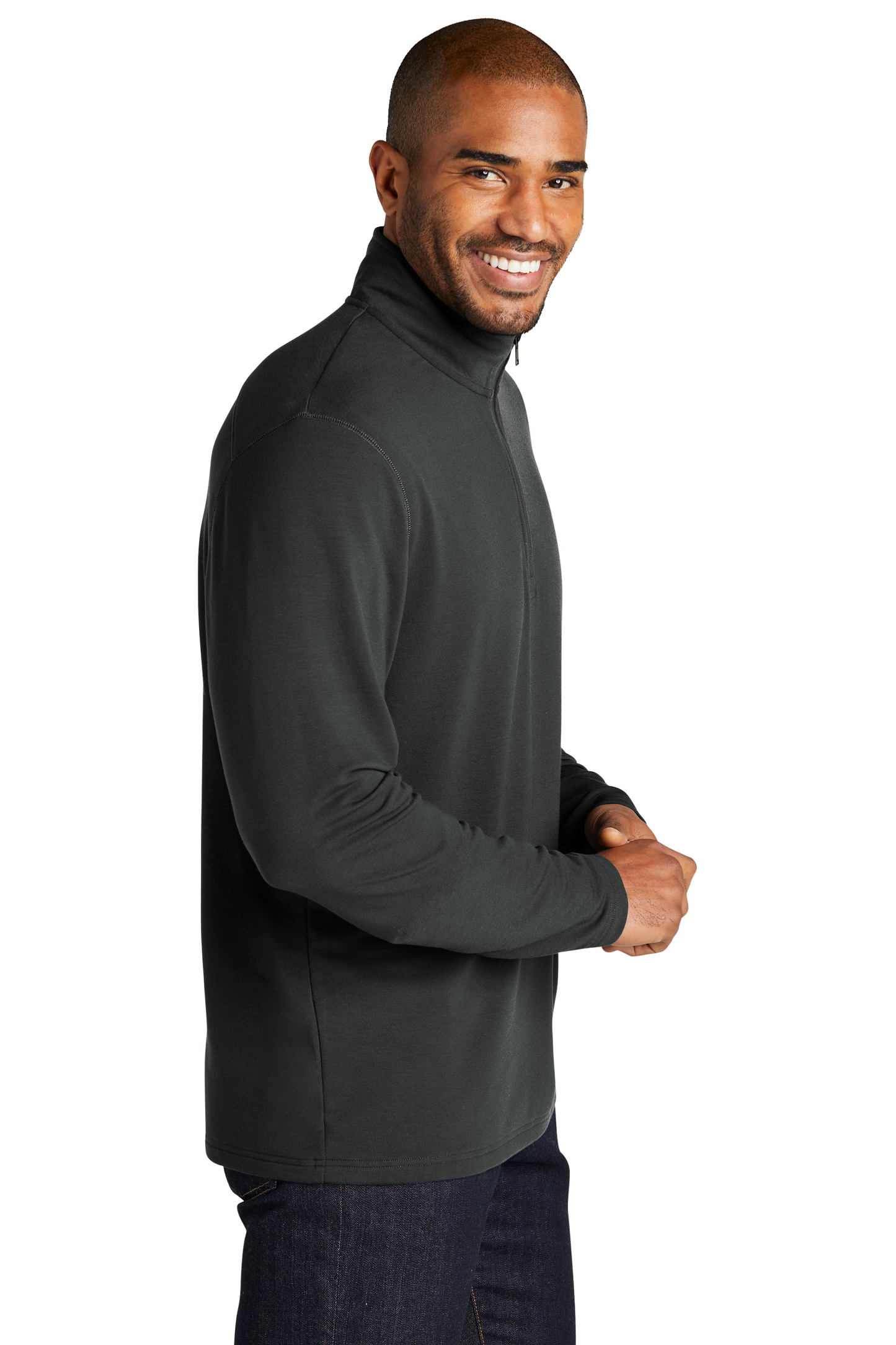 Port Authority® Microterry 1/4-Zip Pullover - Charcoal