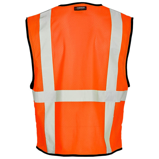 Kishigo 1192 Economy Series 6-Pocket Mesh Safety Vest - Safety Orange