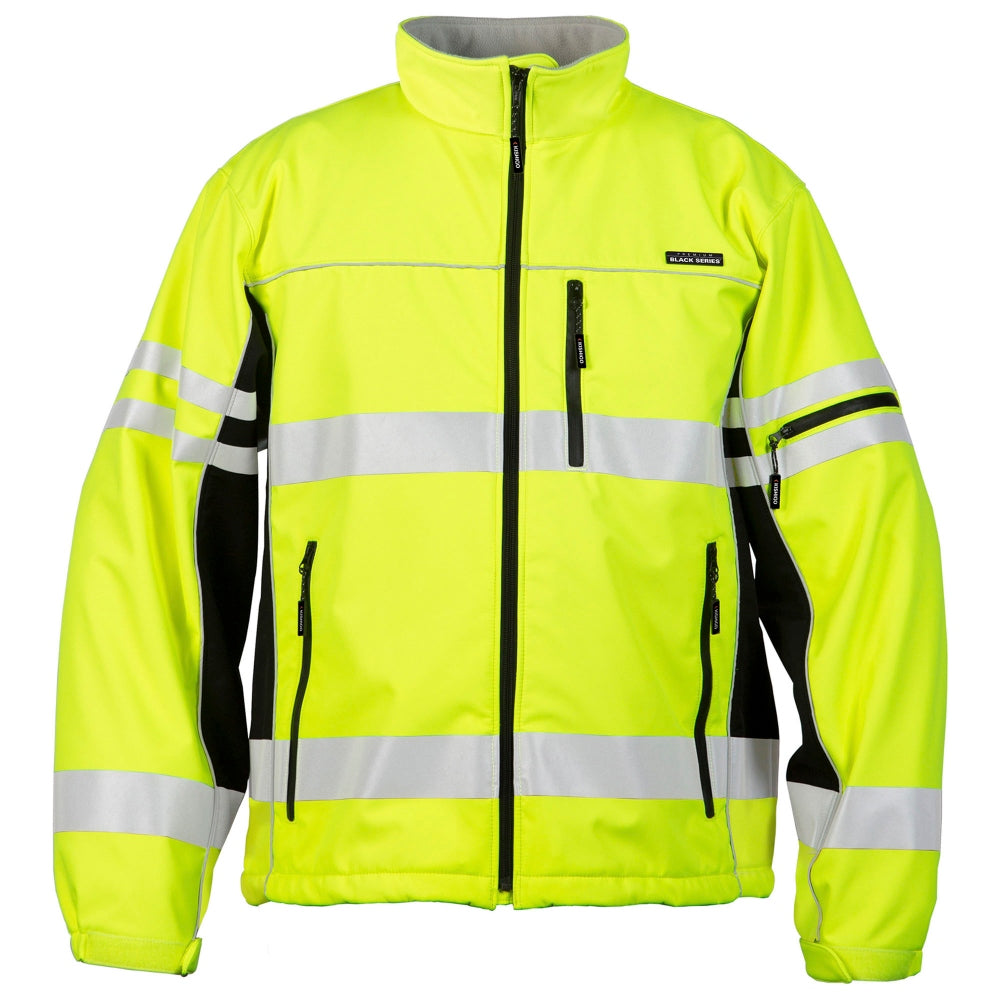 Kishigo JS137 Black Series Soft Shell Jacket - Yellow/Lime
