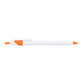 Cougar Retractable Ballpoint Pen - White w/Orange Trim