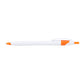 Cougar Retractable Ballpoint Pen - White w/Orange Trim