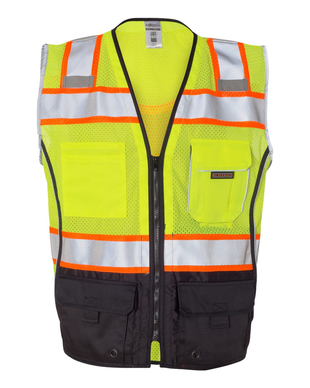 Kishigo - Premium Black Series® Black Bottom Class 2 Vest - 1515-1516 - Lime