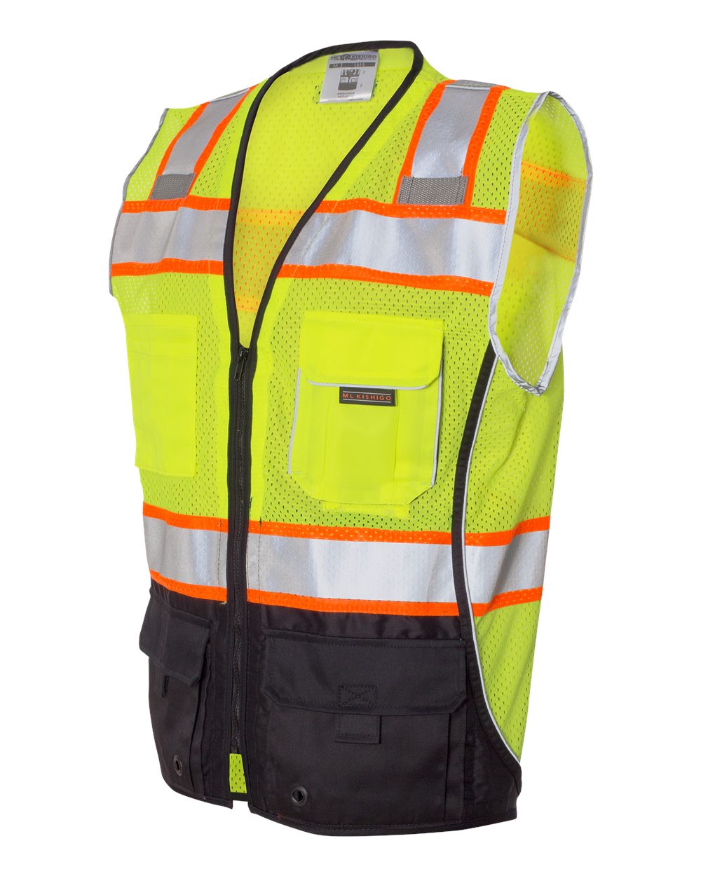 Kishigo - Premium Black Series® Black Bottom Class 2 Vest - 1515-1516 - Lime
