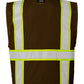 Kishigo - EV Series® Enhanced Visibility Multi-Pocket Mesh Vest - Brown / Lime