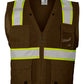 Kishigo - EV Series® Enhanced Visibility Multi-Pocket Mesh Vest - Brown / Lime