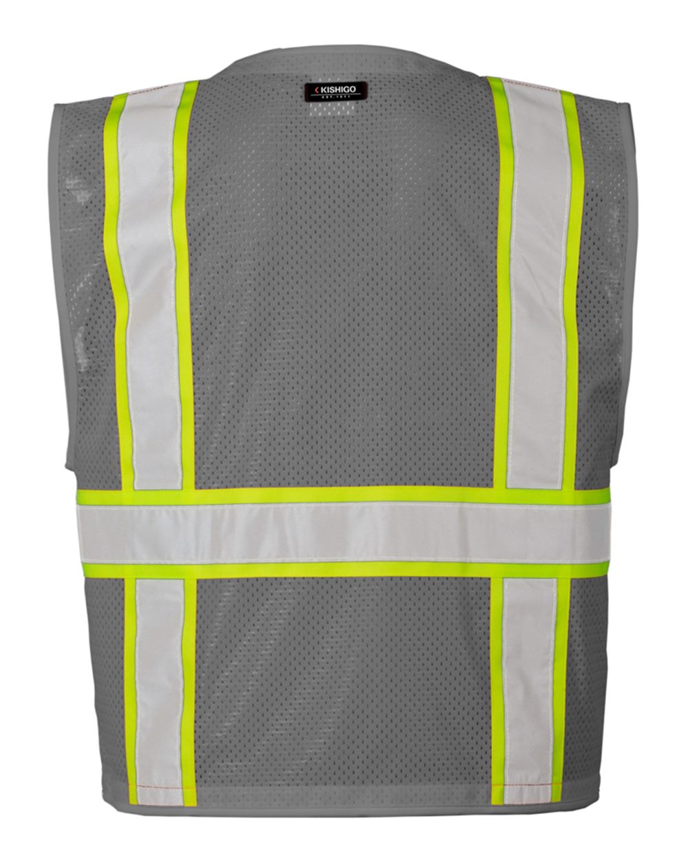 Kishigo - EV Series® Enhanced Visibility Multi-Pocket Mesh Vest - Grey / Lime