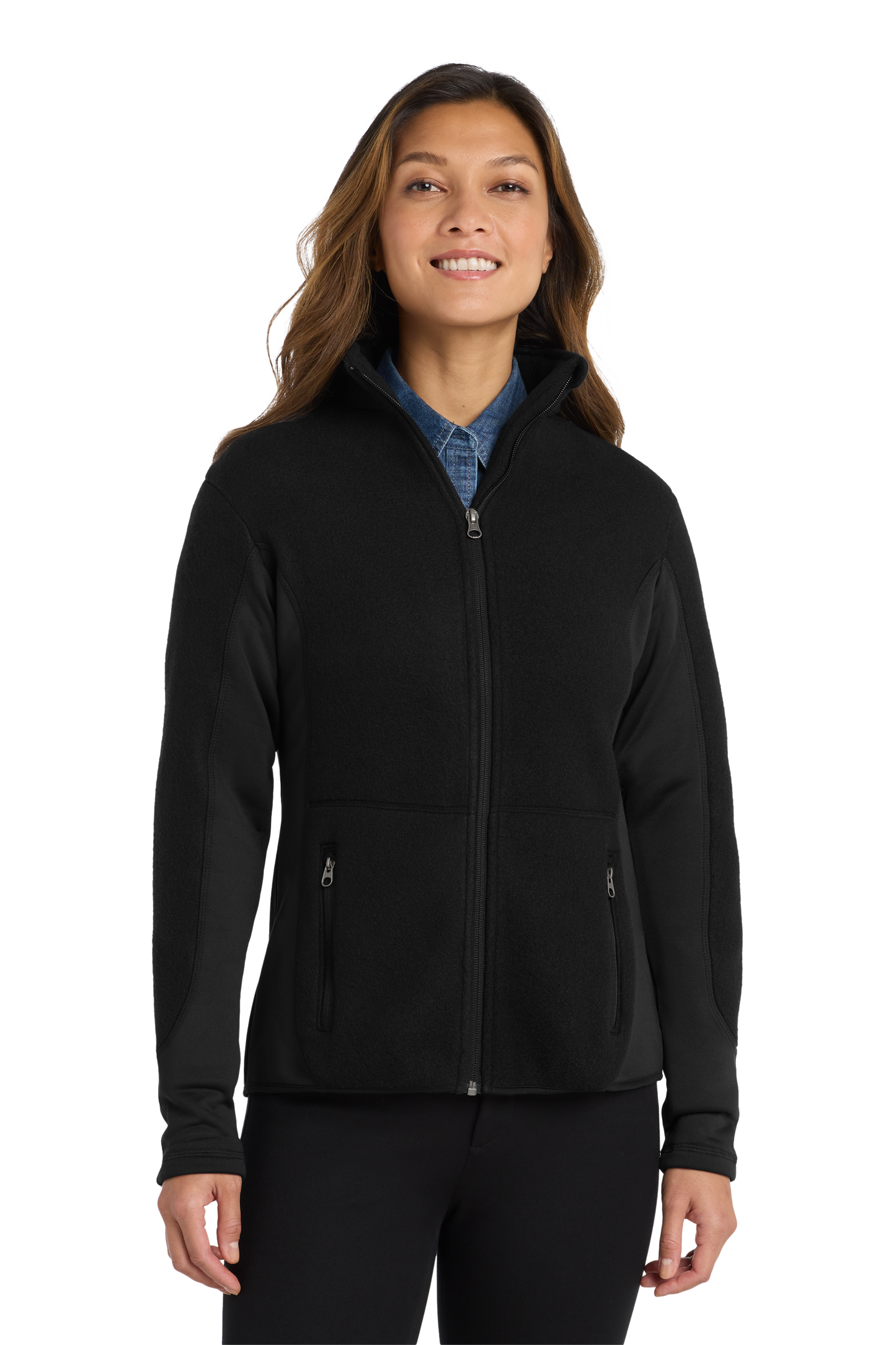 Port Authority® Women's R-Tek® Pro Fleece Full-Zip Jacket - Black / Black