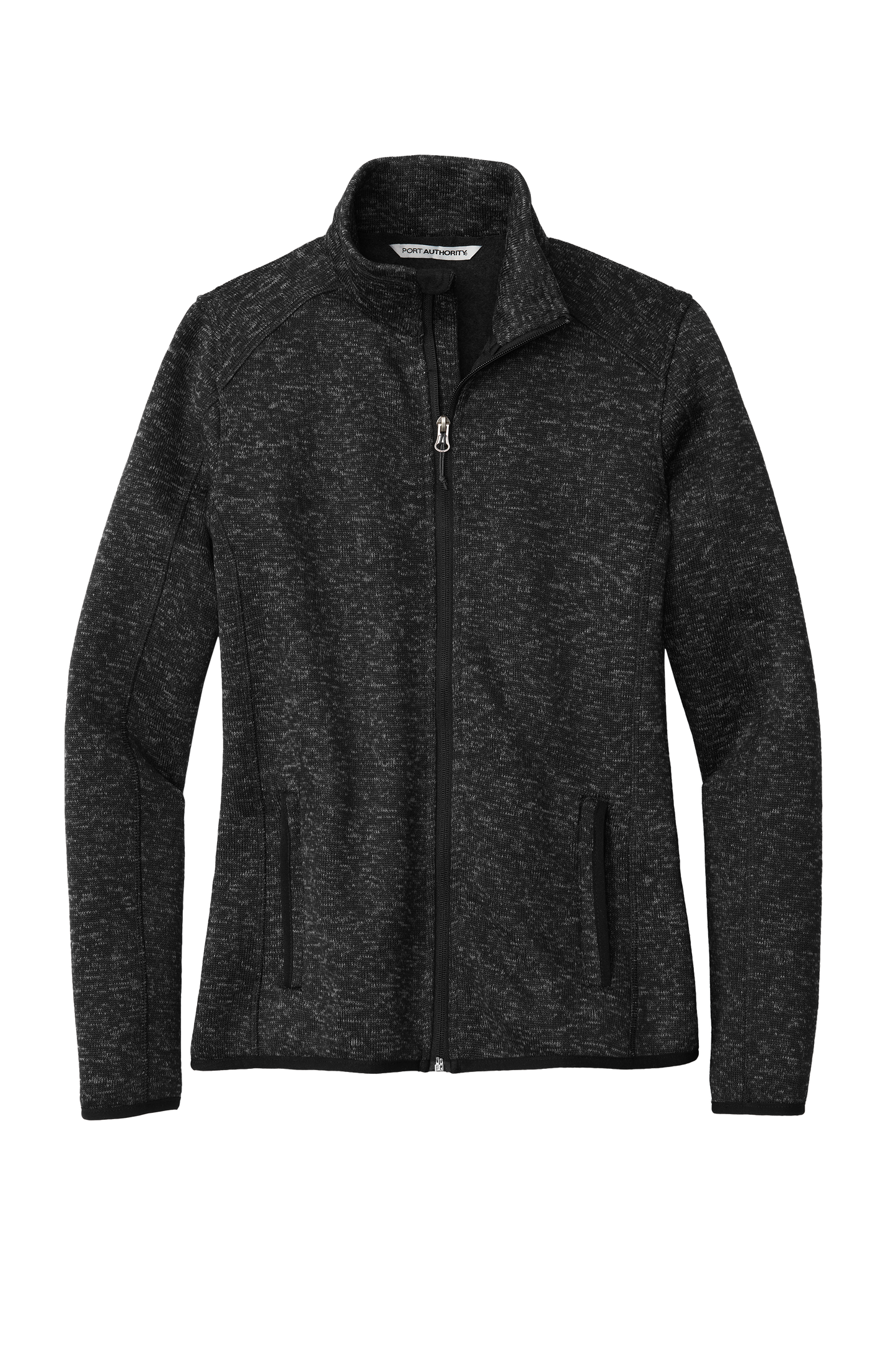 Port Authority® Women's Sweater Fleece Jacket - Black Heather