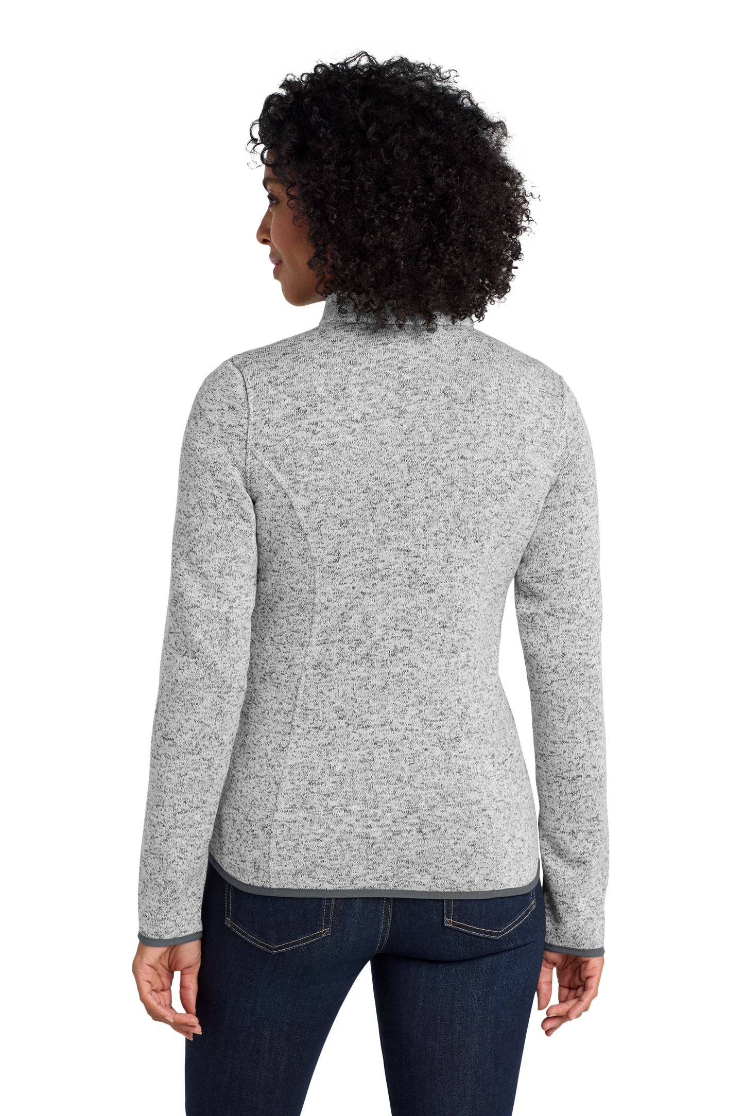 Port Authority® Women's Sweater Fleece Jacket - Grey Heather