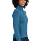 Port Authority® Women's Sweater Fleece Jacket - Medium Blue Heather