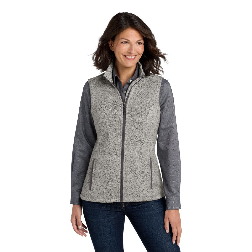 Port Authority ® Women's Sweater Fleece Vest - Grey Heather