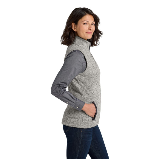 Port Authority ® Women's Sweater Fleece Vest - Grey Heather
