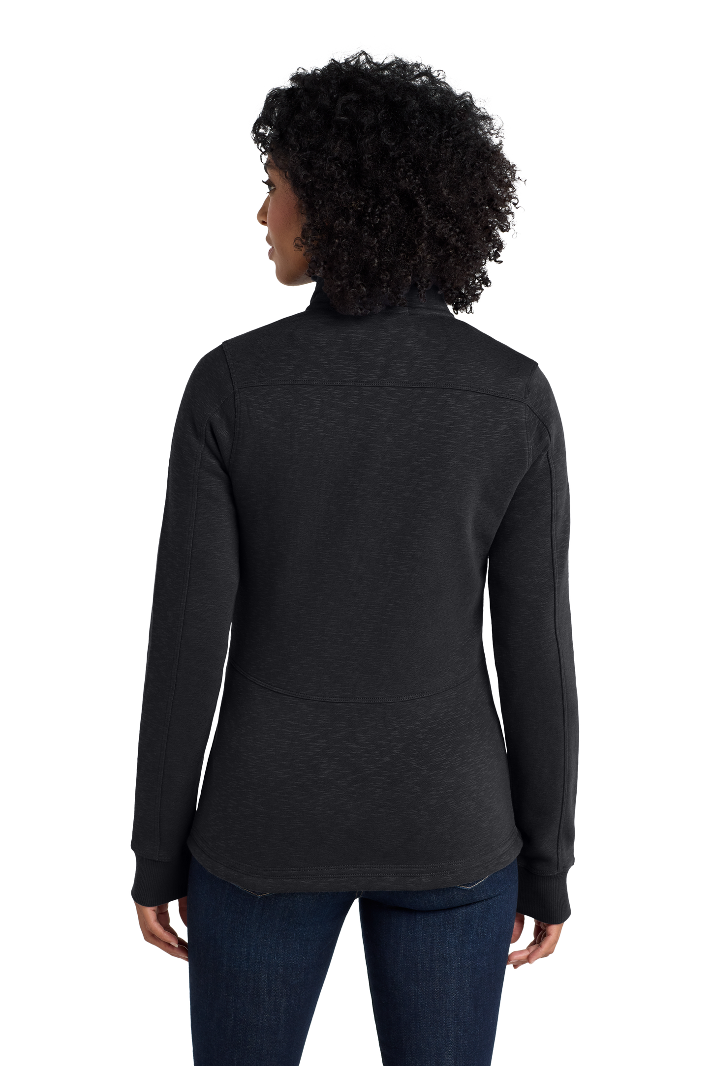 Port Authority® Women's Slub Fleece Full-Zip Jacket - Black