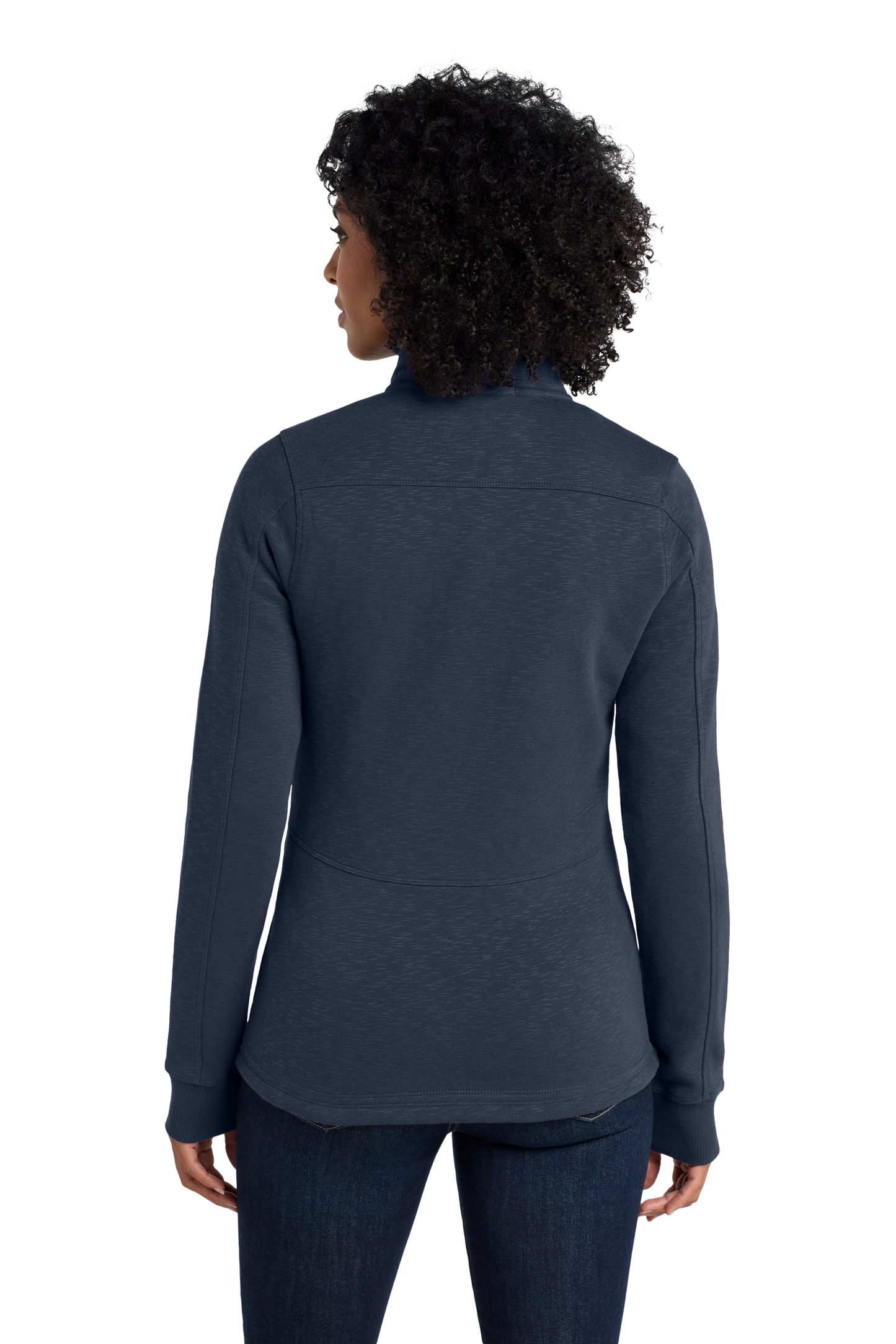 Port Authority® Women's Slub Fleece Full-Zip Jacket - Navy