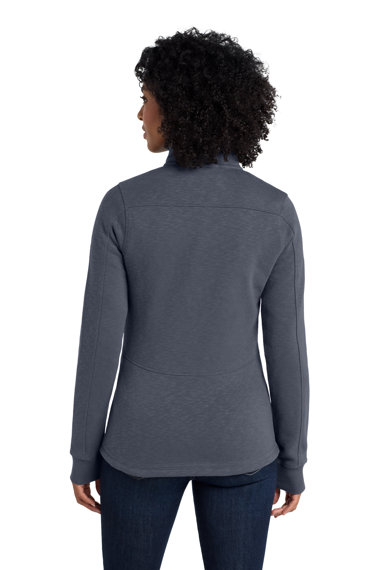 Port Authority® Women's Slub Fleece Full-Zip Jacket - Slate Grey