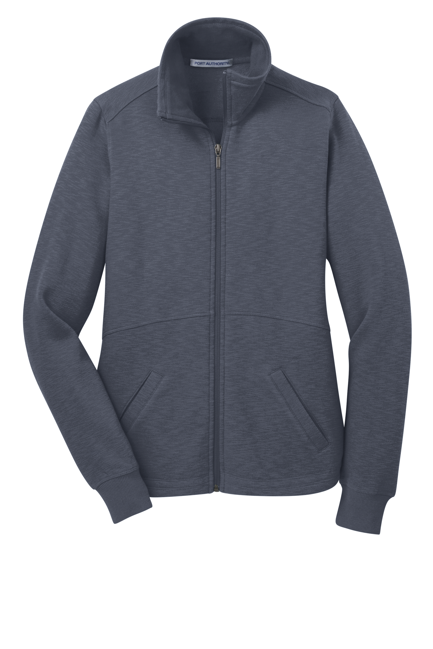 Port Authority® Women's Slub Fleece Full-Zip Jacket - Slate Grey