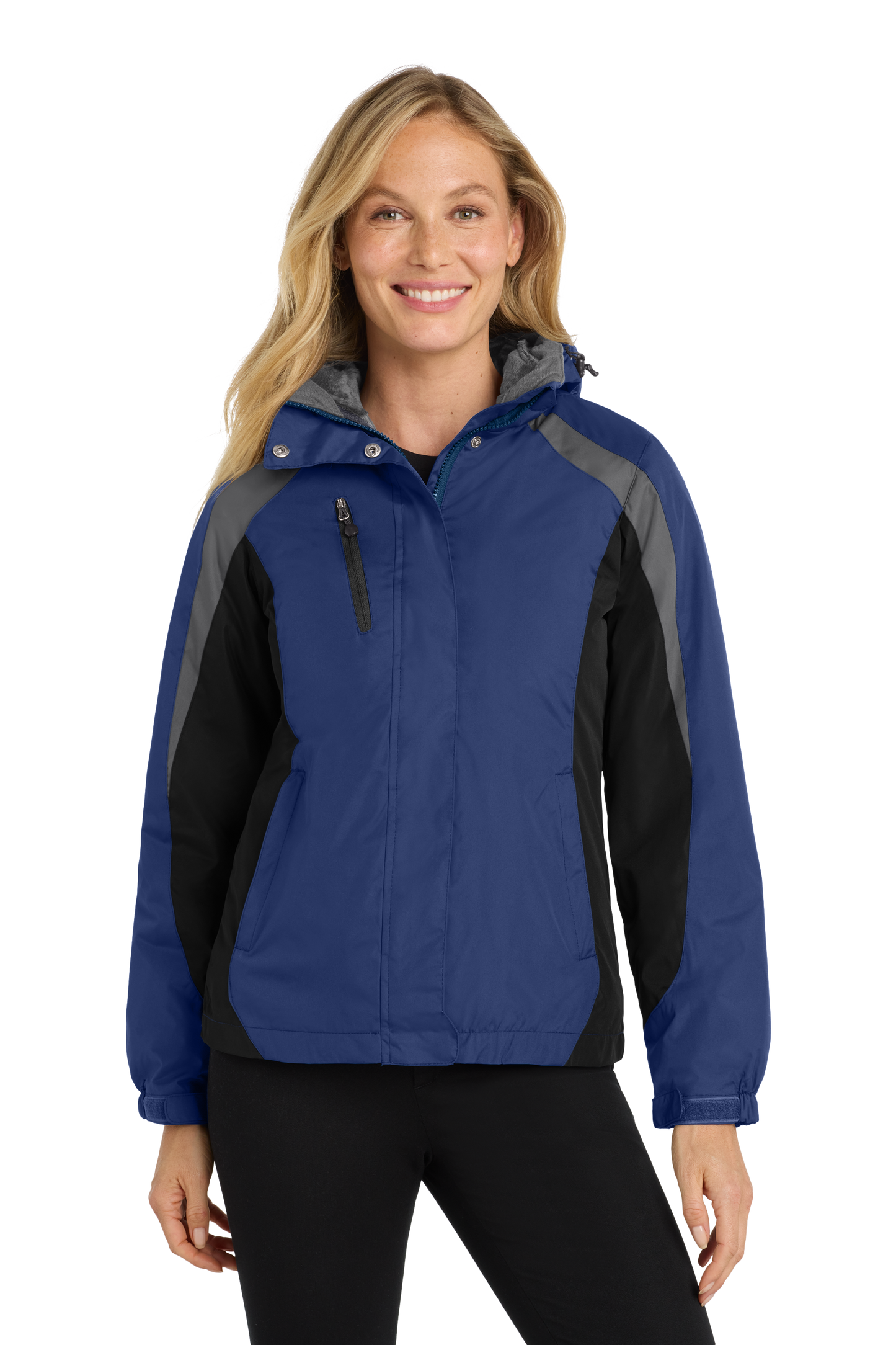 Port Authority® Women's Colorblock 3-in-1 Jacket - Admiral Blue/ Black/ Magnet