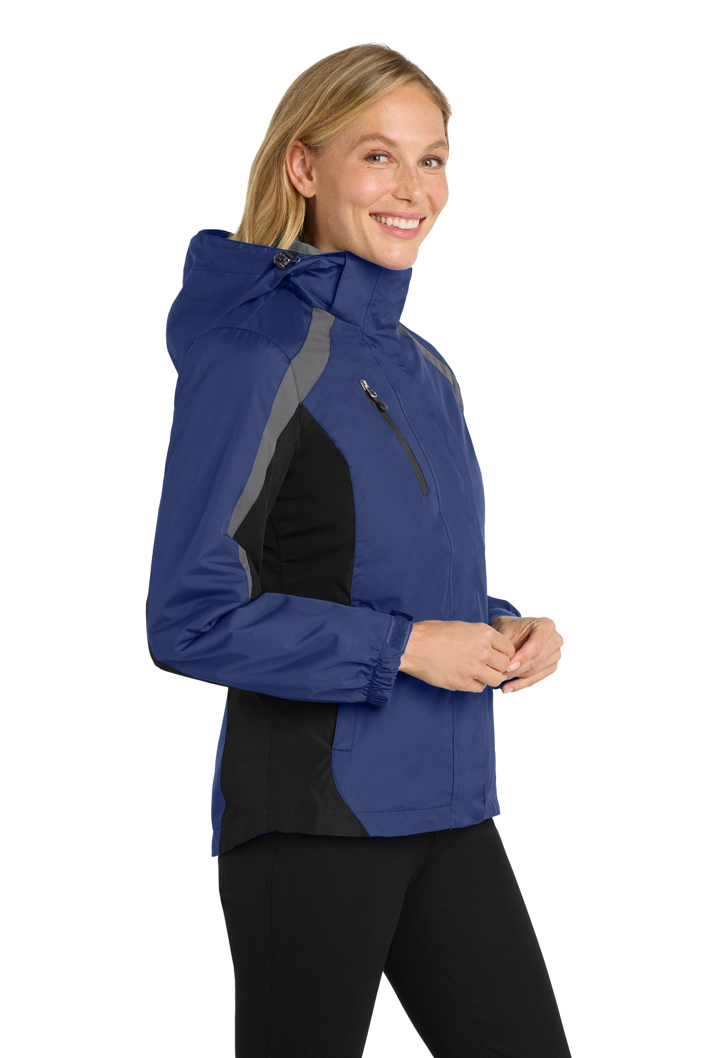 Port Authority® Women's Colorblock 3-in-1 Jacket - Admiral Blue/ Black/ Magnet