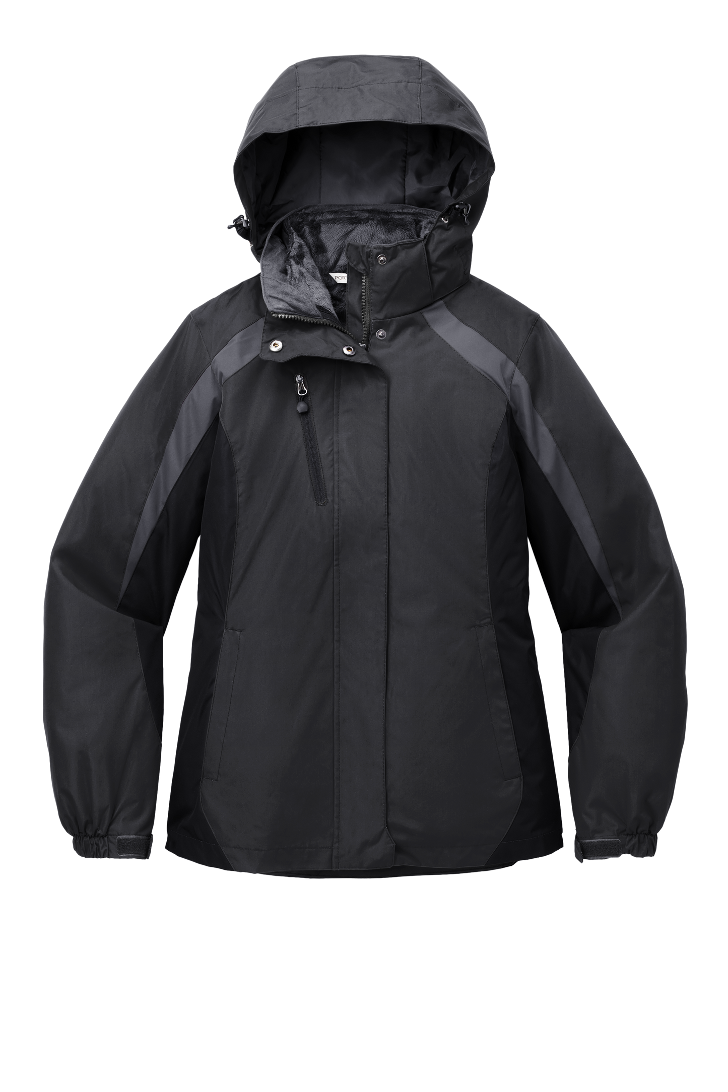 Port Authority® Women's Colorblock 3-in-1 Jacket - Black/ Black/ Magnet