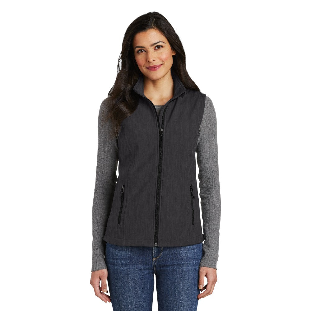 Port Authority® Women's Core Soft Shell Vest - Black Charcoal Heather