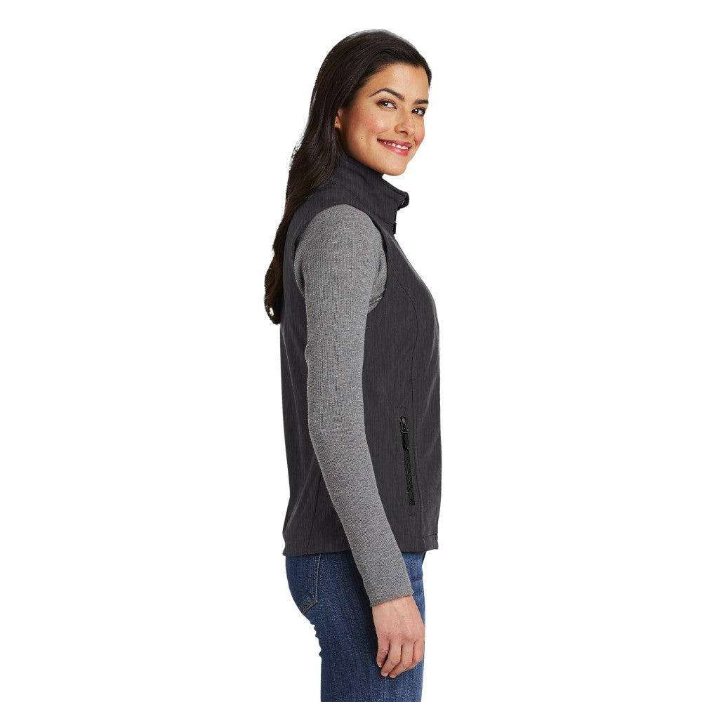 Port Authority® Women's Core Soft Shell Vest - Black Charcoal Heather