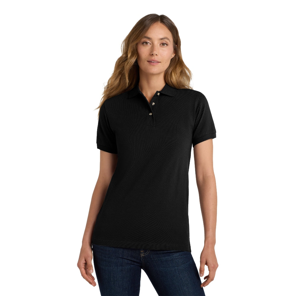 Port Authority® Women's Heavyweight Cotton Pique Polo - Black