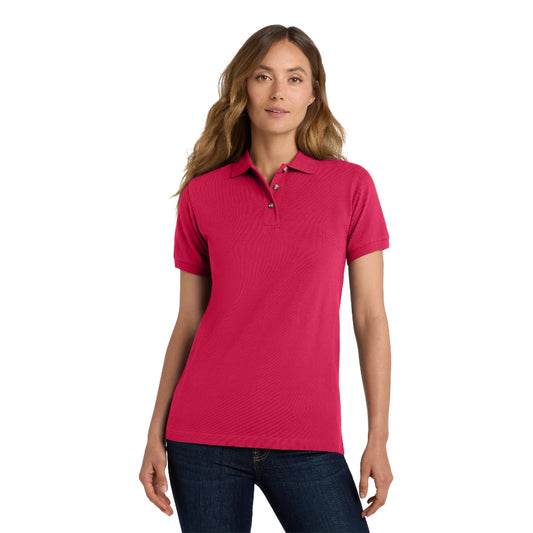 Port Authority® Women's Heavyweight Cotton Pique Polo - Red