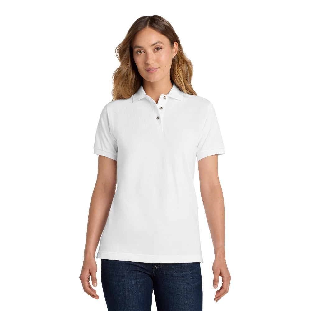 Port Authority® Women's Heavyweight Cotton Pique Polo - White