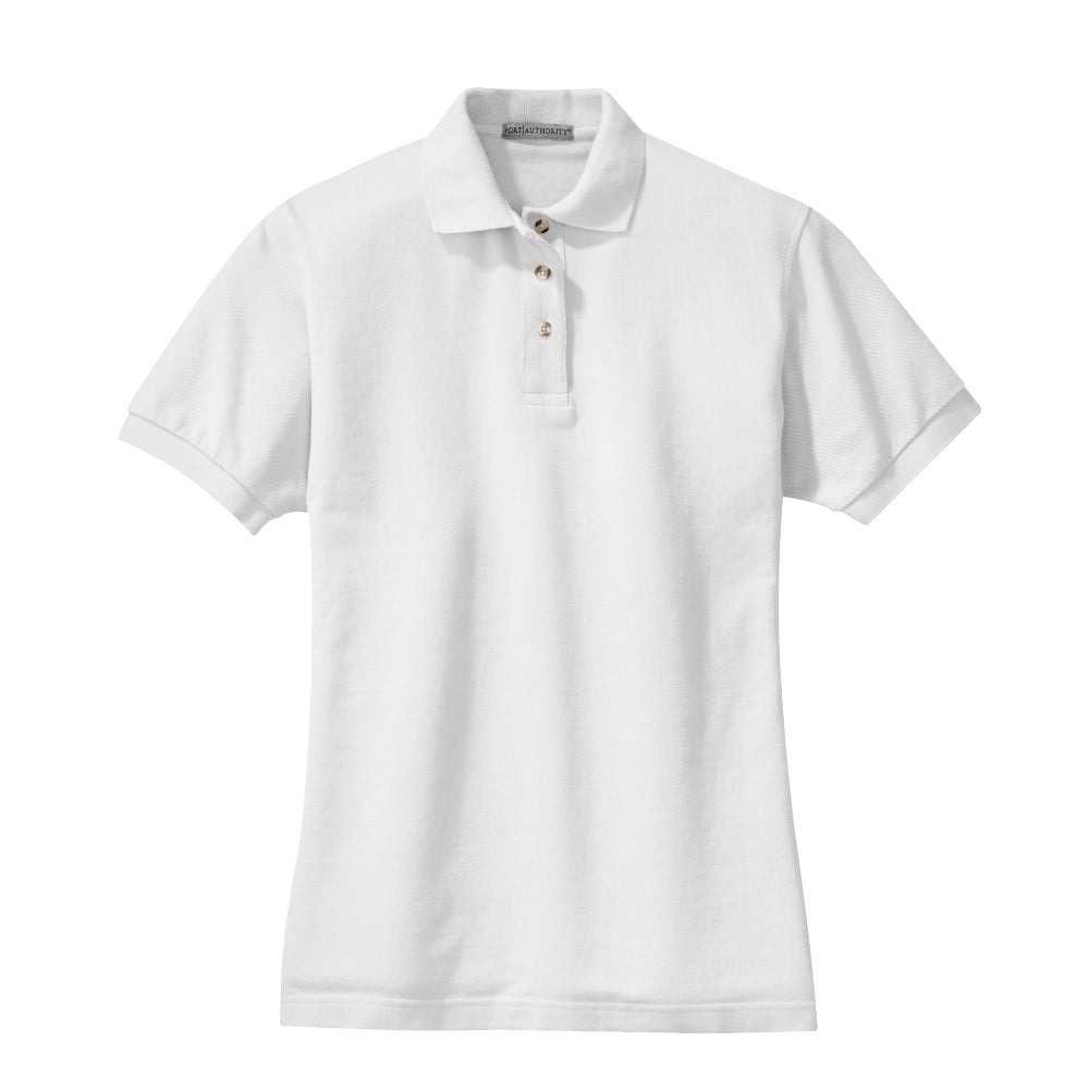 Port Authority® Women's Heavyweight Cotton Pique Polo - White