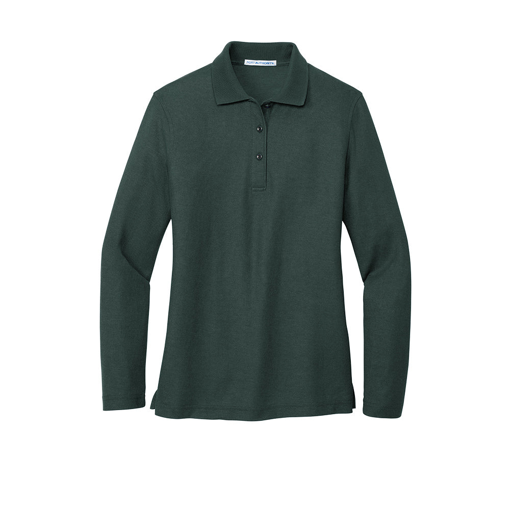 Port Authority® Women's Silk Touch™ Long Sleeve Polo - Dark Green