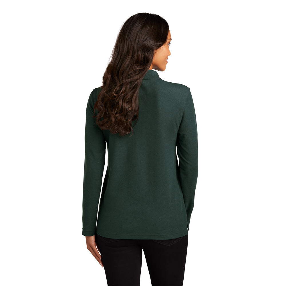 Port Authority® Women's Silk Touch™ Long Sleeve Polo - Dark Green