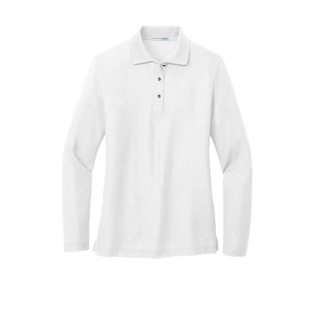 Port Authority® Women's Silk Touch™ Long Sleeve Polo - White