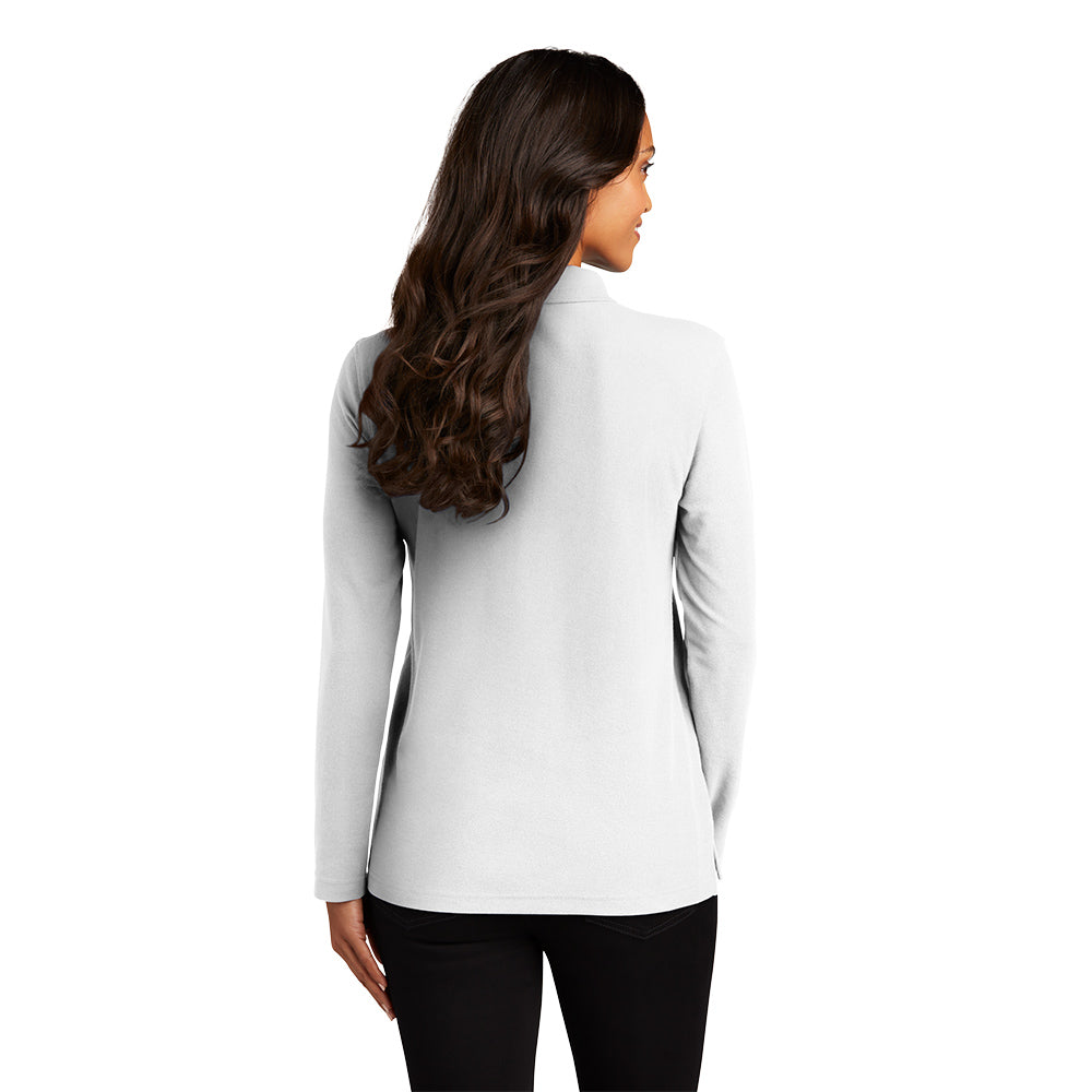 Port Authority® Women's Silk Touch™ Long Sleeve Polo - White