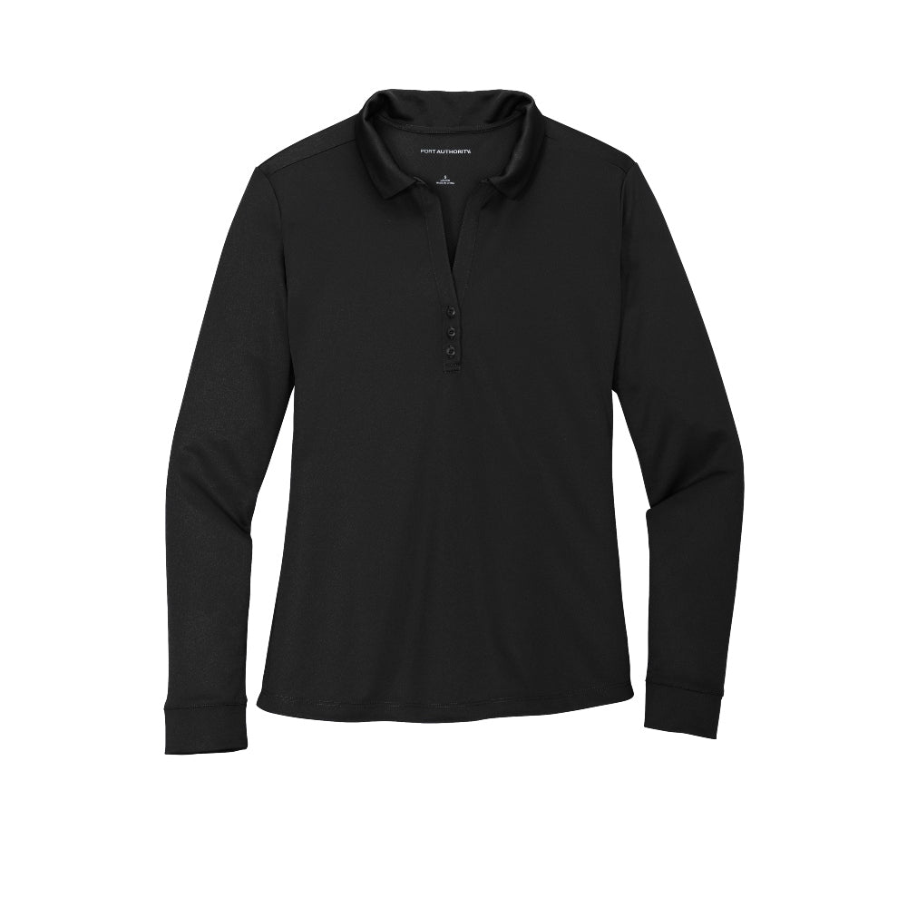 Port Authority ® Women's Silk Touch ™ Performance Long Sleeve Polo - Black