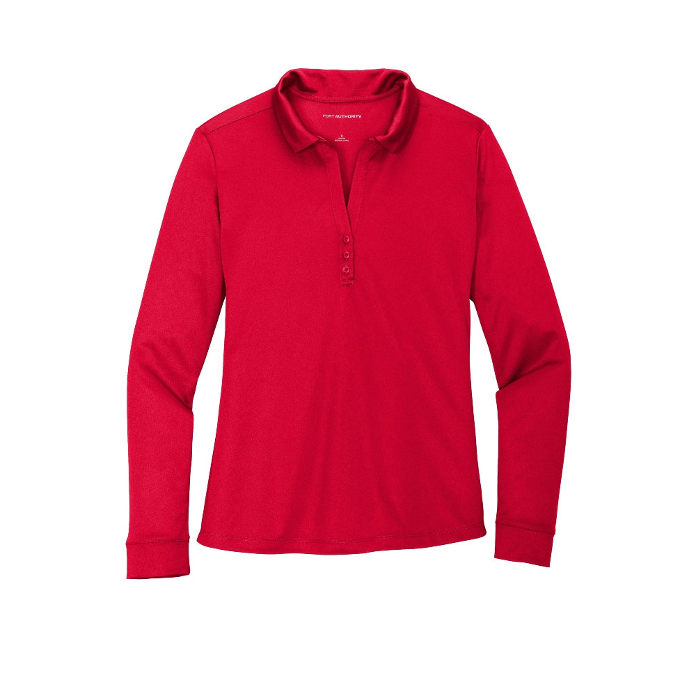 Port Authority ® Women's Silk Touch ™ Performance Long Sleeve Polo - Red