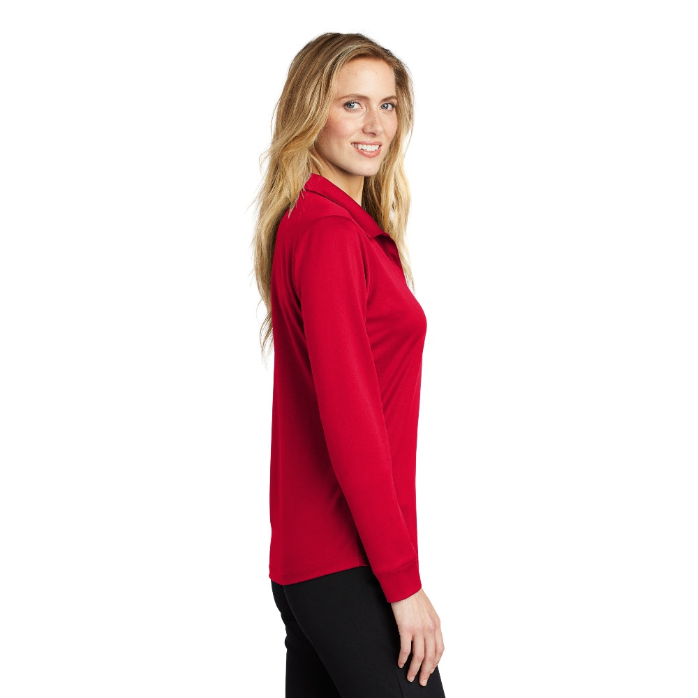 Port Authority ® Women's Silk Touch ™ Performance Long Sleeve Polo - Red