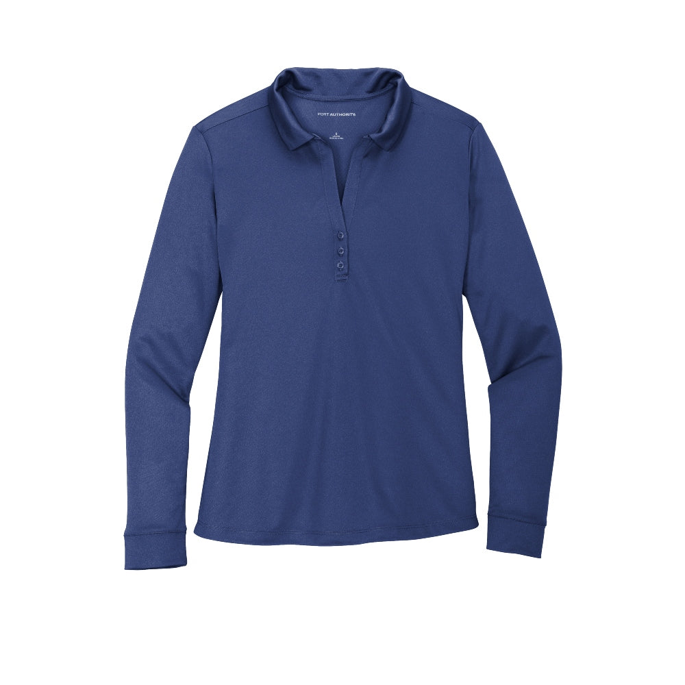 Port Authority ® Women's Silk Touch ™ Performance Long Sleeve Polo - Navy